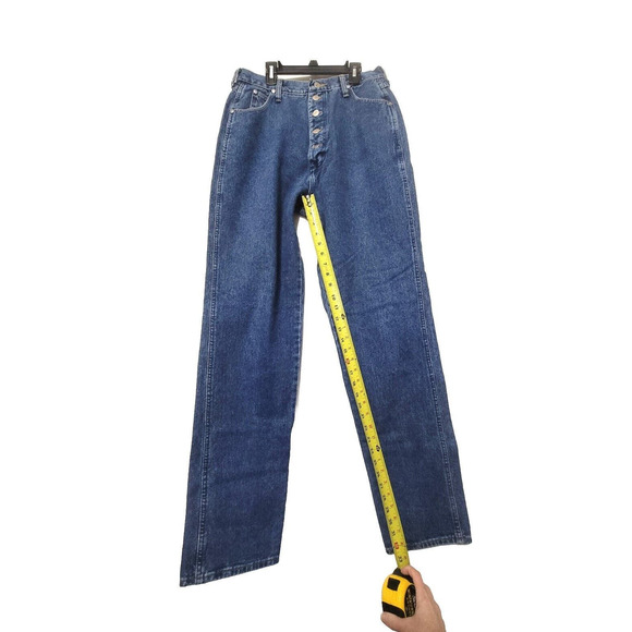 Vintage Wrangler Button Fly High Rise Mom Jeans Womens Size 13/14 Western Denim - Picture 8 of 11